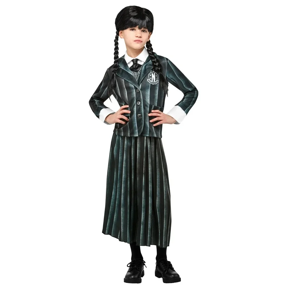 Wednesday Addams Gothic Black Nevermore Academy Girls Uniform Costume‎ S 6-6X